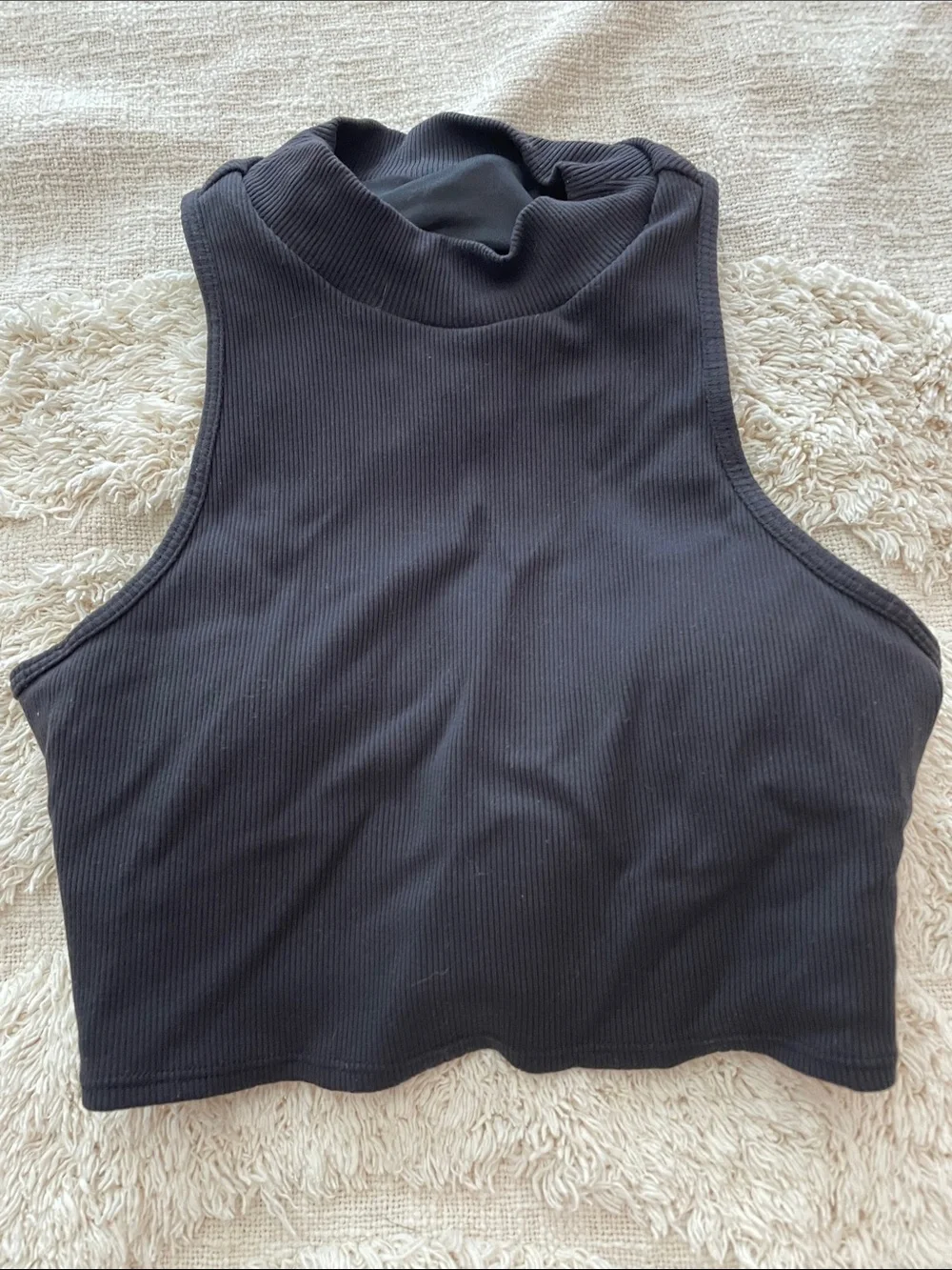 ALO Yoga Black Ribbed Racerback Crop Top goddess cropped size small